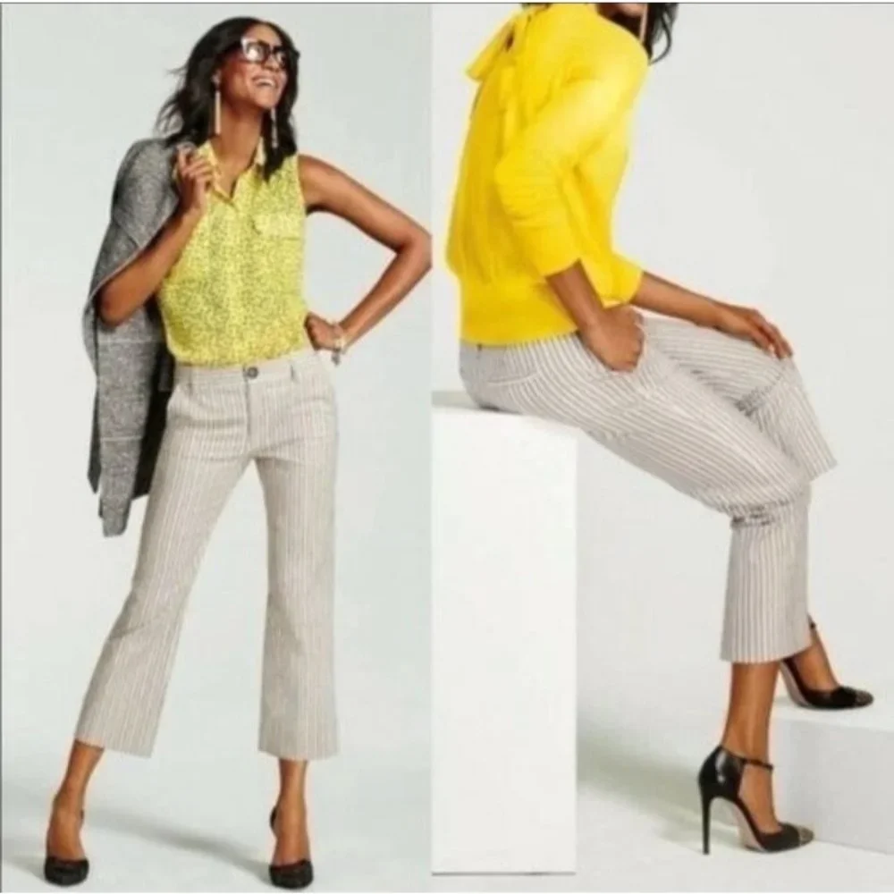 CAbi 5316 Striped Tick Tock Cropped Pants 6